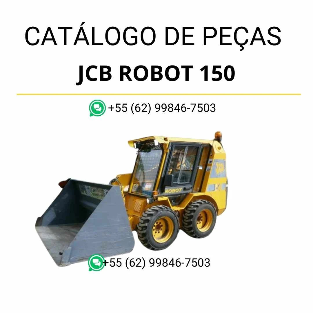 Catálogo de peças JCB Robot 150 em PDF, trazendo lista completa de componentes e ilustrações técnicas da skid steer loader.