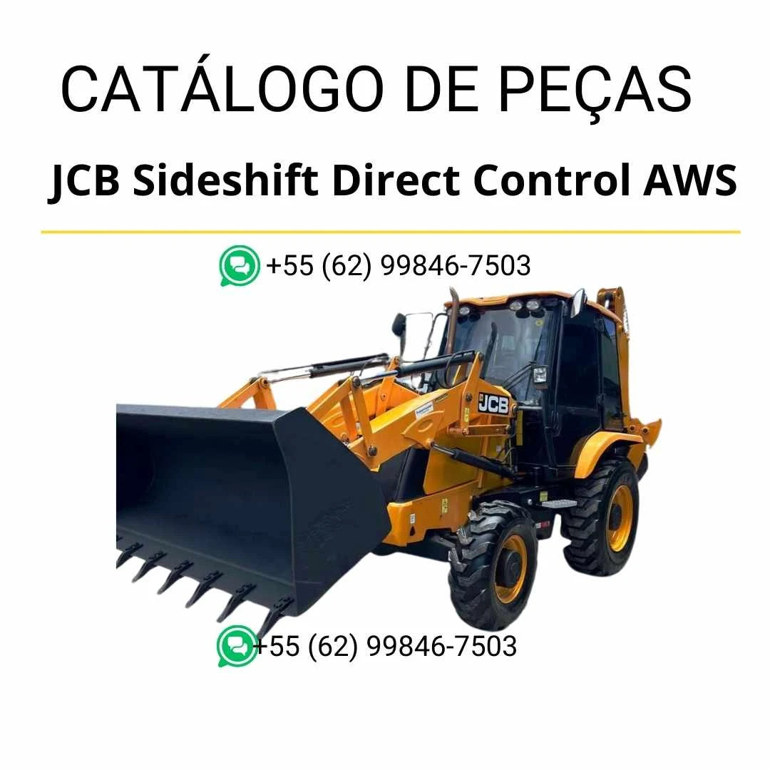 Catálogo de peças JCB Sideshift Direct Control AWS em PDF, com diagramas precisos e identificação completa dos sistemas da retroescavadeira