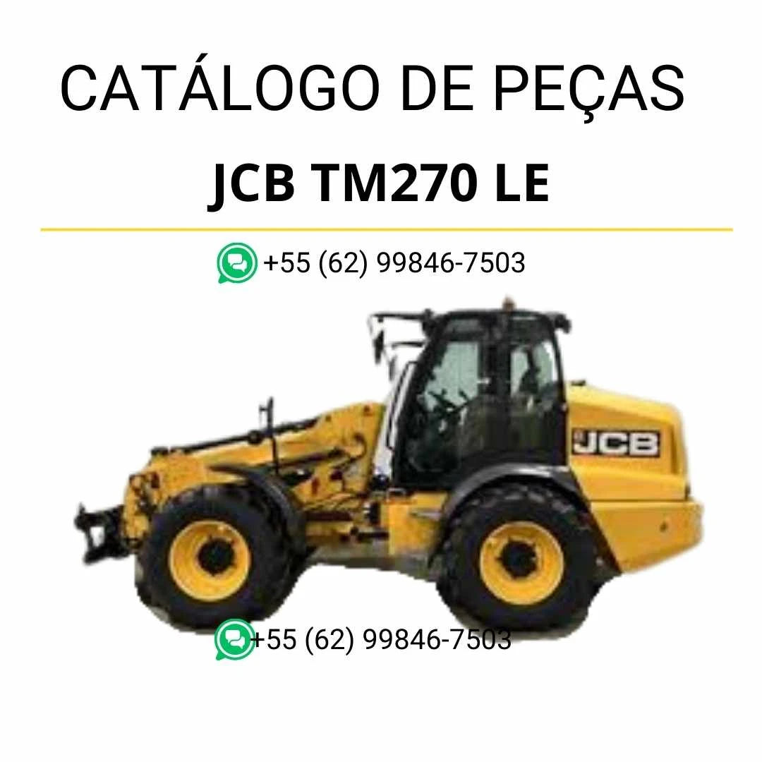 Catálogo de peças JCB TM270 LE em PDF com ilustrações técnicas e lista detalhada de componentes originais