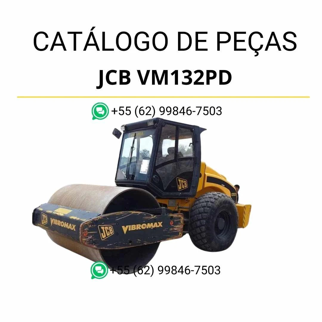 Catálogo de peças JCB VM132PD Vibromax VM em PDF, com ilustrações técnicas detalhadas e identificação completa dos conjuntos e componentes