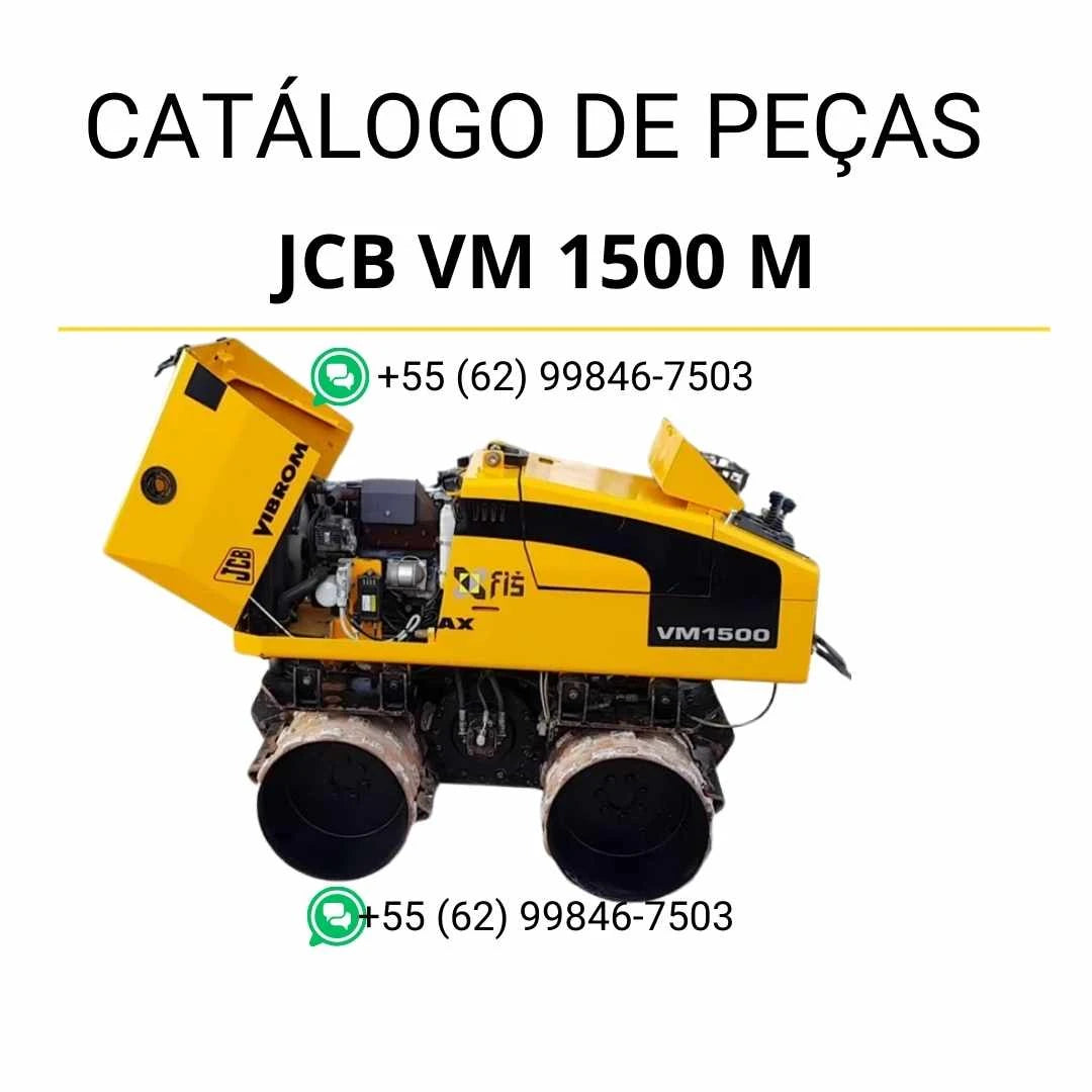 Catálogo de peças JCB VM1500 M Vibromax em PDF, com vistas explodidas, códigos originais e detalhes completos dos componentes da máquina.