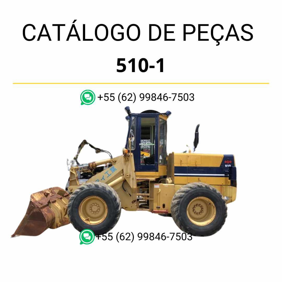 Catálogo de peças Komatsu 510-1 em PDF, com esquemas técnicos e identificação detalhada dos componentes da carregadeira de rodas