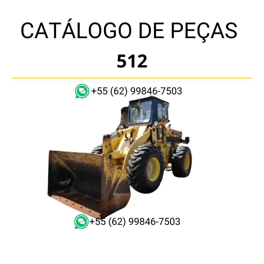 Catálogo de peças Komatsu 512 em PDF, com ilustrações técnicas e organização completa dos componentes da carregadeira de rodas