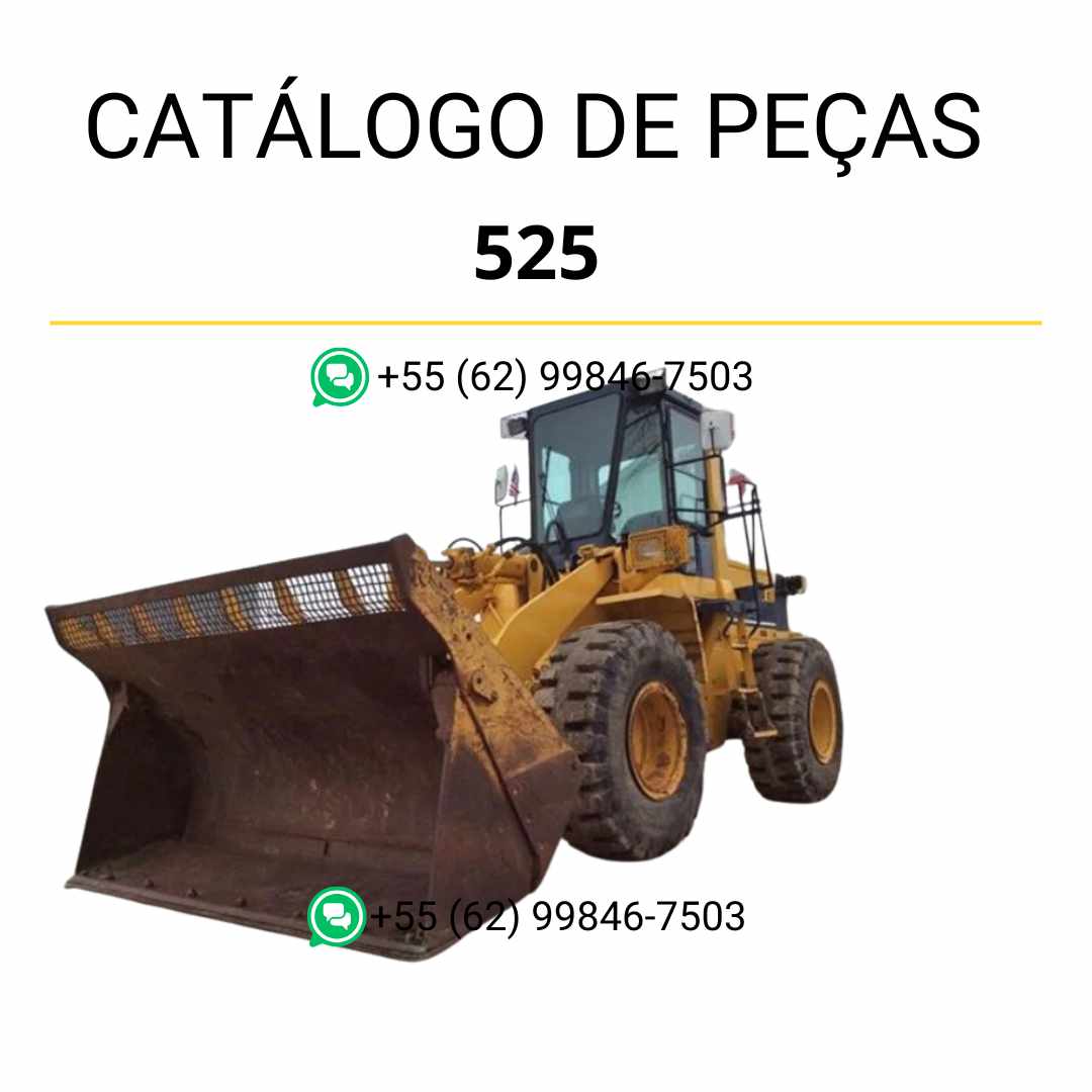 Catálogo de peças Komatsu 525 em PDF, com esquemas técnicos e detalhamento dos componentes utilizados na carregadeira de rodas