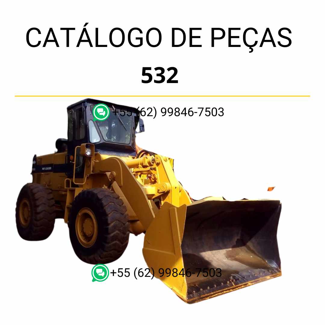 Catálogo de peças Komatsu 532 em PDF, com esquemas técnicos e detalhamento dos componentes utilizados na carregadeira de rodas