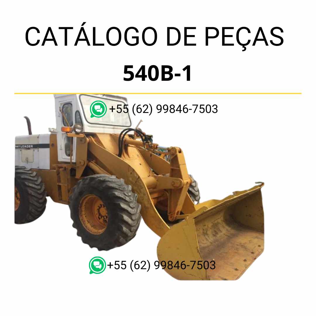 Catálogo de peças Komatsu 540B-1 em PDF, com ilustrações técnicas e detalhamento dos conjuntos mecânicos da carregadeira de rodas