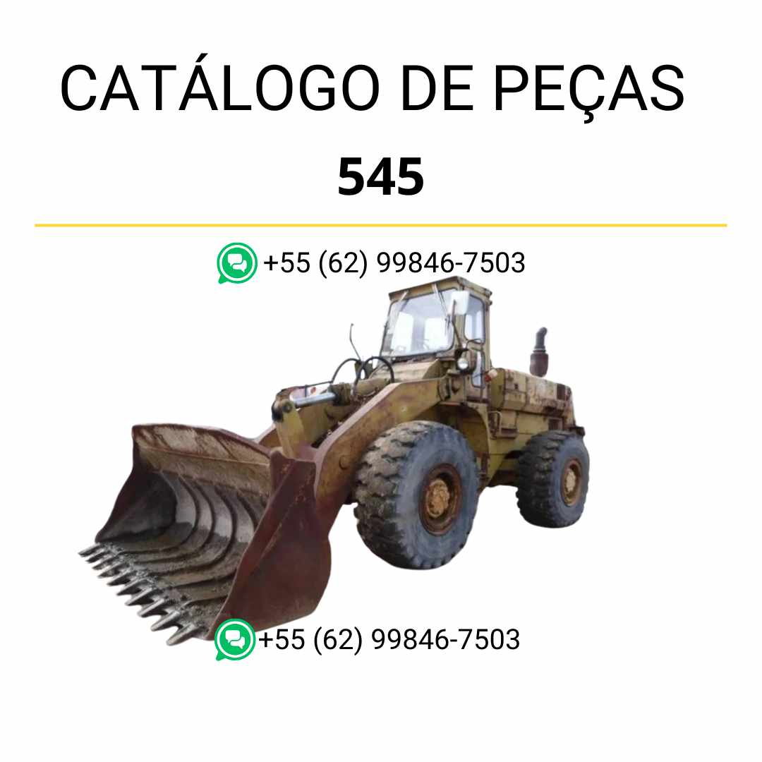 Catálogo de peças Komatsu 545 em PDF, com ilustrações técnicas e identificação detalhada dos componentes da carregadeira de rodas