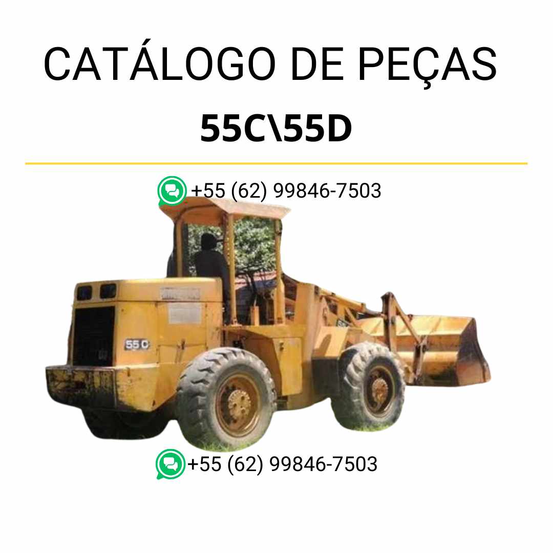 Catálogo de peças Komatsu 55C e 55D em PDF, com ilustrações técnicas e identificação dos componentes das carregadeiras de rodas