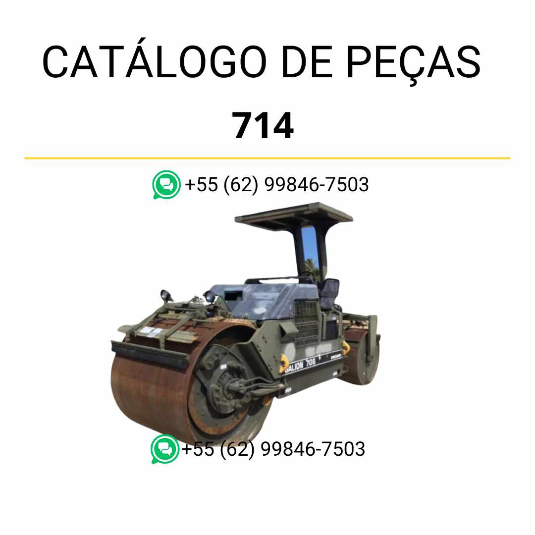 Catálogo de peças Komatsu 712 e 714 em PDF para rolos compactadores, com vistas explodidas e lista completa de componentes originais para manutenção