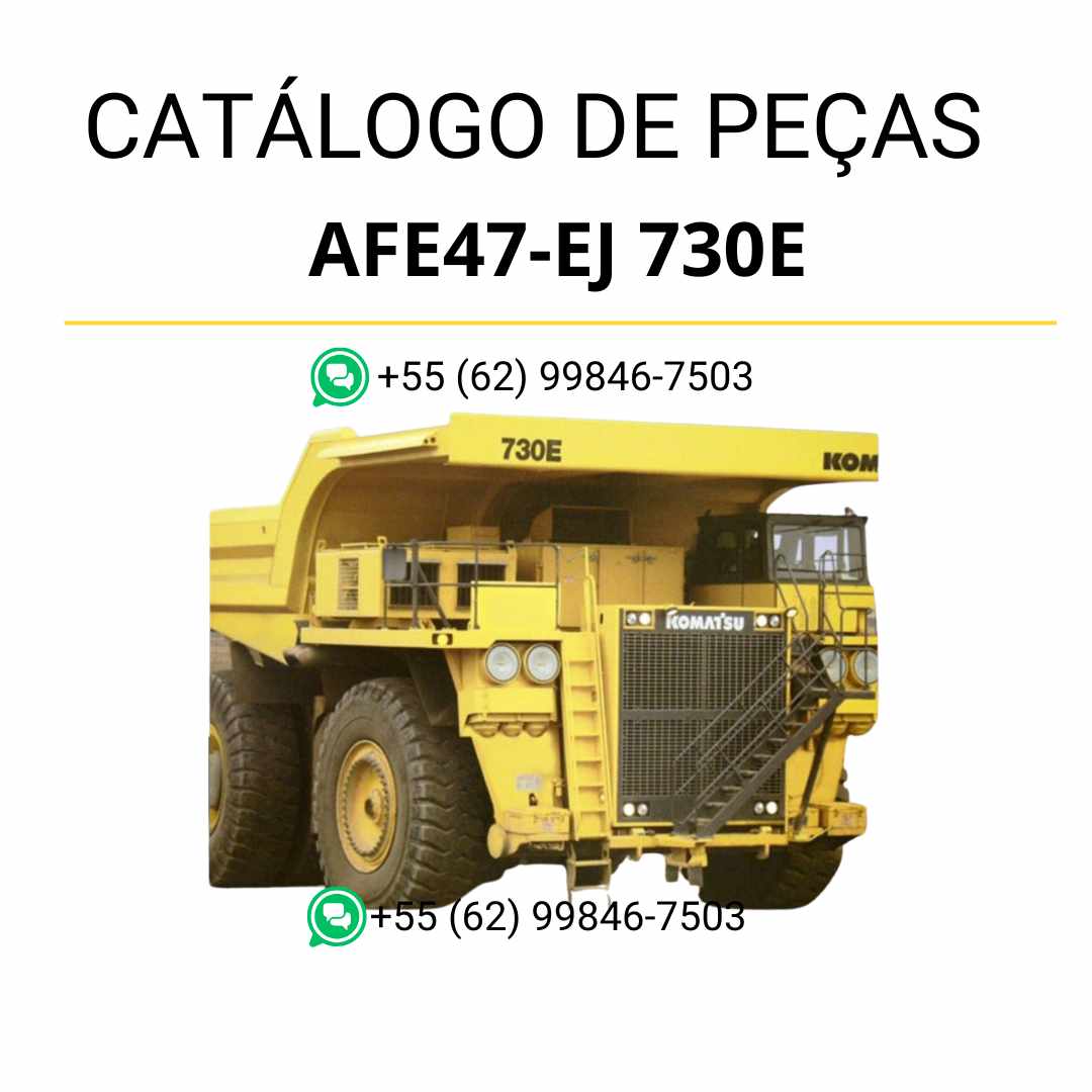 Catálogo de peças Komatsu 730E em PDF com esquemas técnicos e identificação precisa dos componentes do caminhão basculante