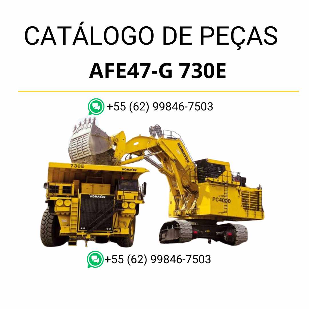 Catálogo de peças Komatsu 730E em PDF com esquemas técnicos e identificação detalhada dos componentes do caminhão basculante