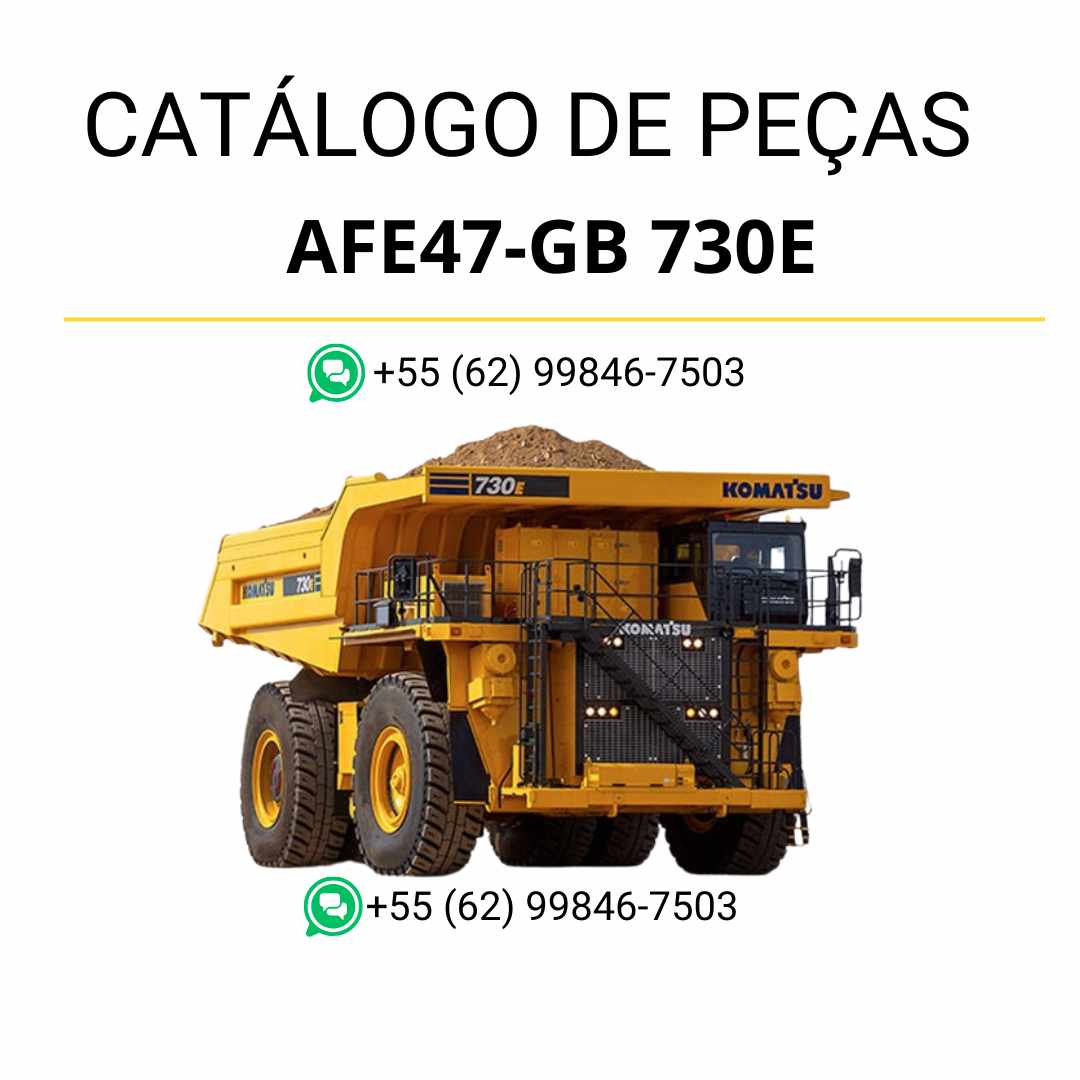 Catálogo de peças Komatsu 730E em PDF com esquemas técnicos e identificação detalhada dos componentes do caminhão basculante