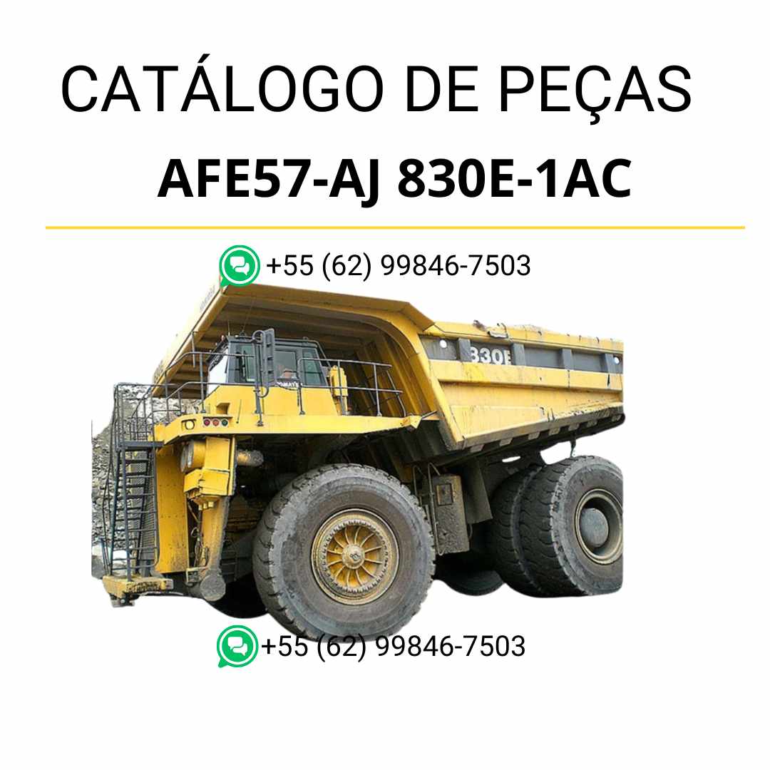Catálogo de peças Komatsu 830E-1AC em PDF com vistas técnicas detalhadas e identificação precisa dos componentes do caminhão basculante