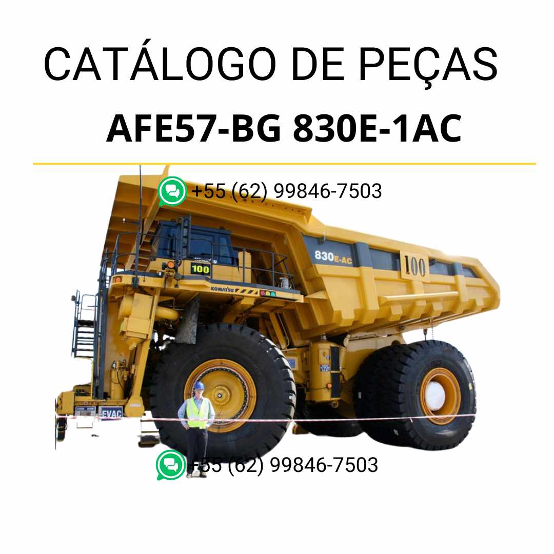 Catálogo de peças Komatsu 830E-1AC em PDF com esquemas técnicos detalhados e identificação organizada dos componentes do caminhão basculante