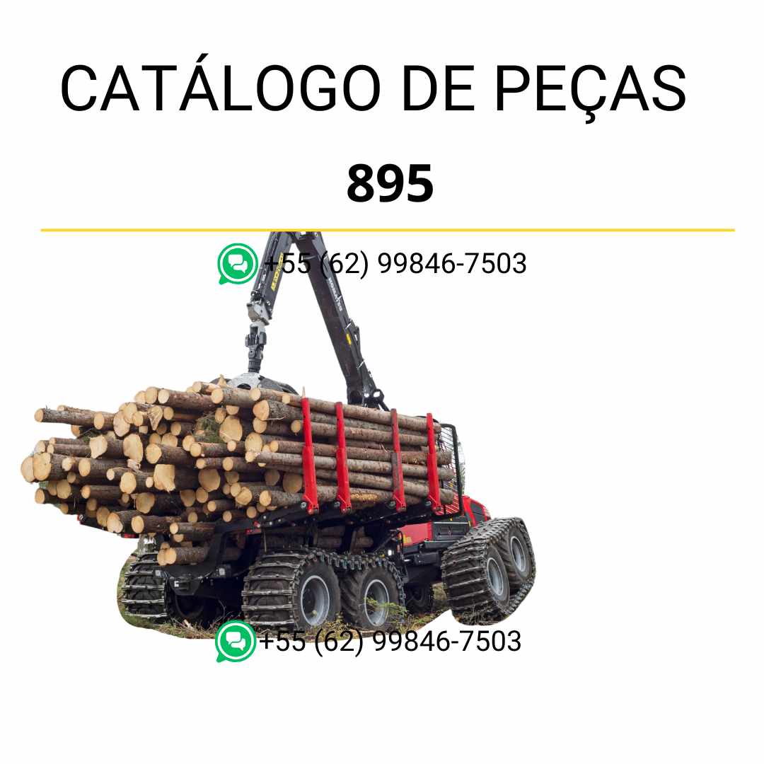 Catálogo de peças Komatsu 895 em PDF, com ilustrações técnicas e códigos OEM que ajudam na identificação rápida dos componentes.