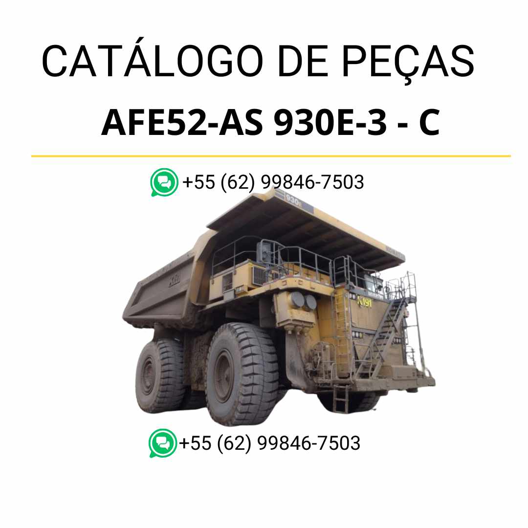 Catálogo de peças Komatsu 930E-3 AFE52-AS em PDF, com vistas explodidas e identificação técnica dos conjuntos do caminhão basculante