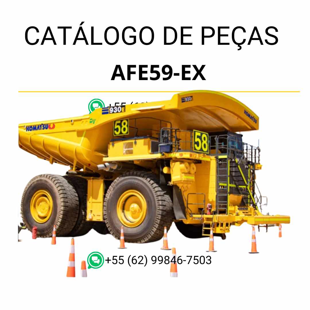 Catálogo de peças Komatsu 930E-4 em PDF, com identificação visual dos conjuntos e descrição técnica das peças do caminhão basculante