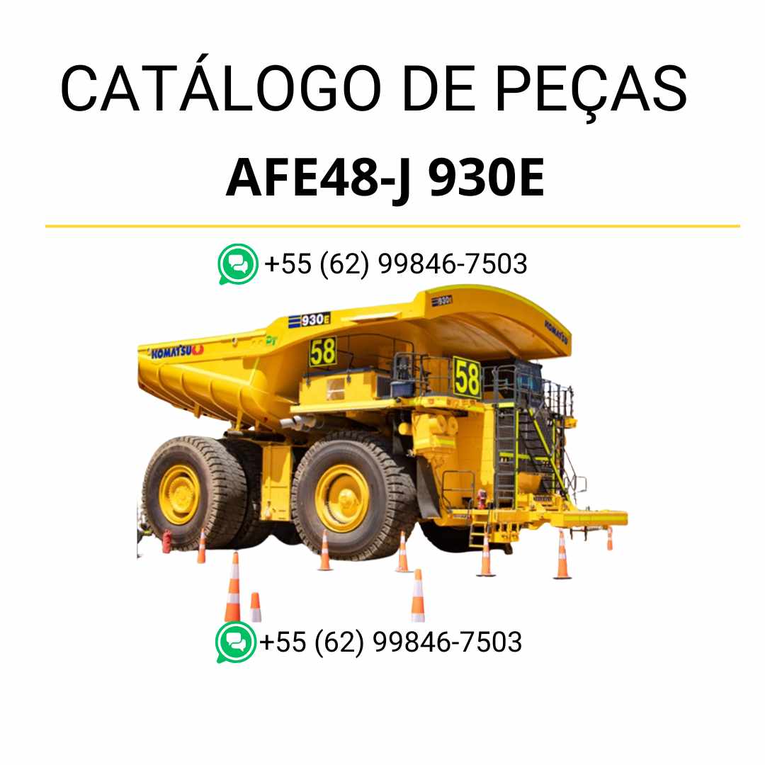 Catálogo de peças Komatsu AFE48-J 930E em PDF com diagramas completos e lista detalhada de componentes originais do caminhão basculante