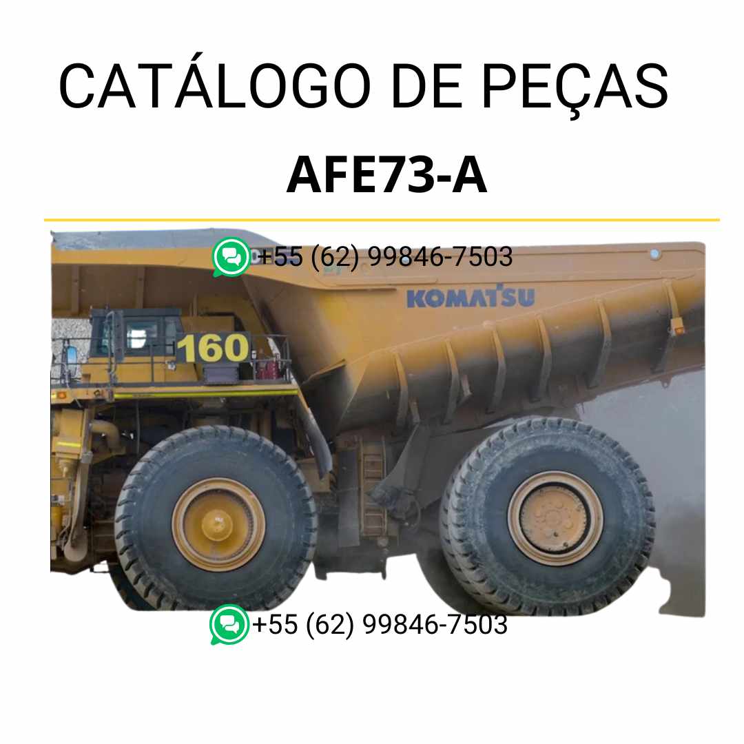 Catálogo de peças Komatsu AFE73-A 980E-4 em PDF com vistas técnicas e lista organizada de componentes do caminhão basculante
