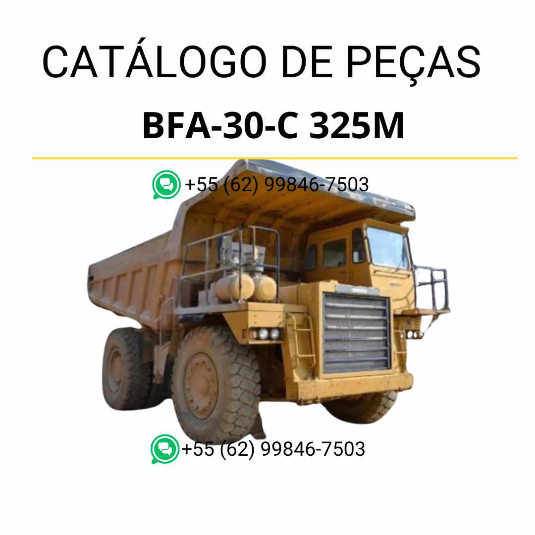 Catálogo de peças Komatsu BFA-30 C 325M em PDF com ilustrações técnicas e identificação de componentes do caminhão basculante