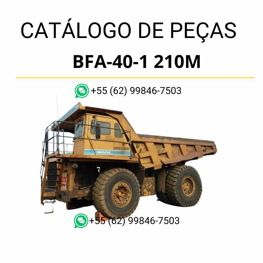 Catálogo de peças Komatsu BFA-40-1 210M em PDF com diagramas técnicos, códigos de peças e identificação de conjuntos do caminhão basculante