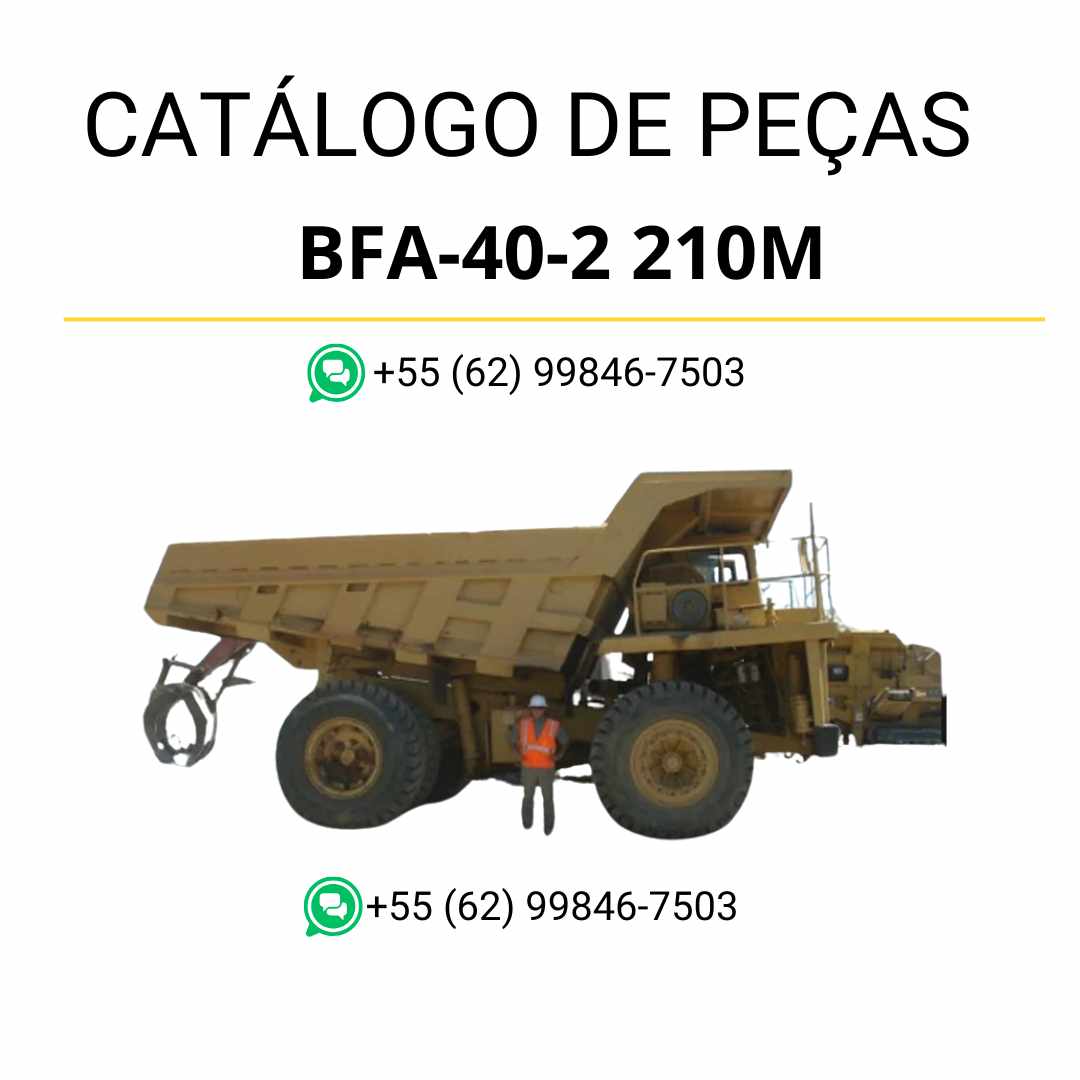 Catálogo de peças Komatsu BFA-40-2 210M em PDF com esquemas técnicos e identificação precisa de componentes do caminhão basculante