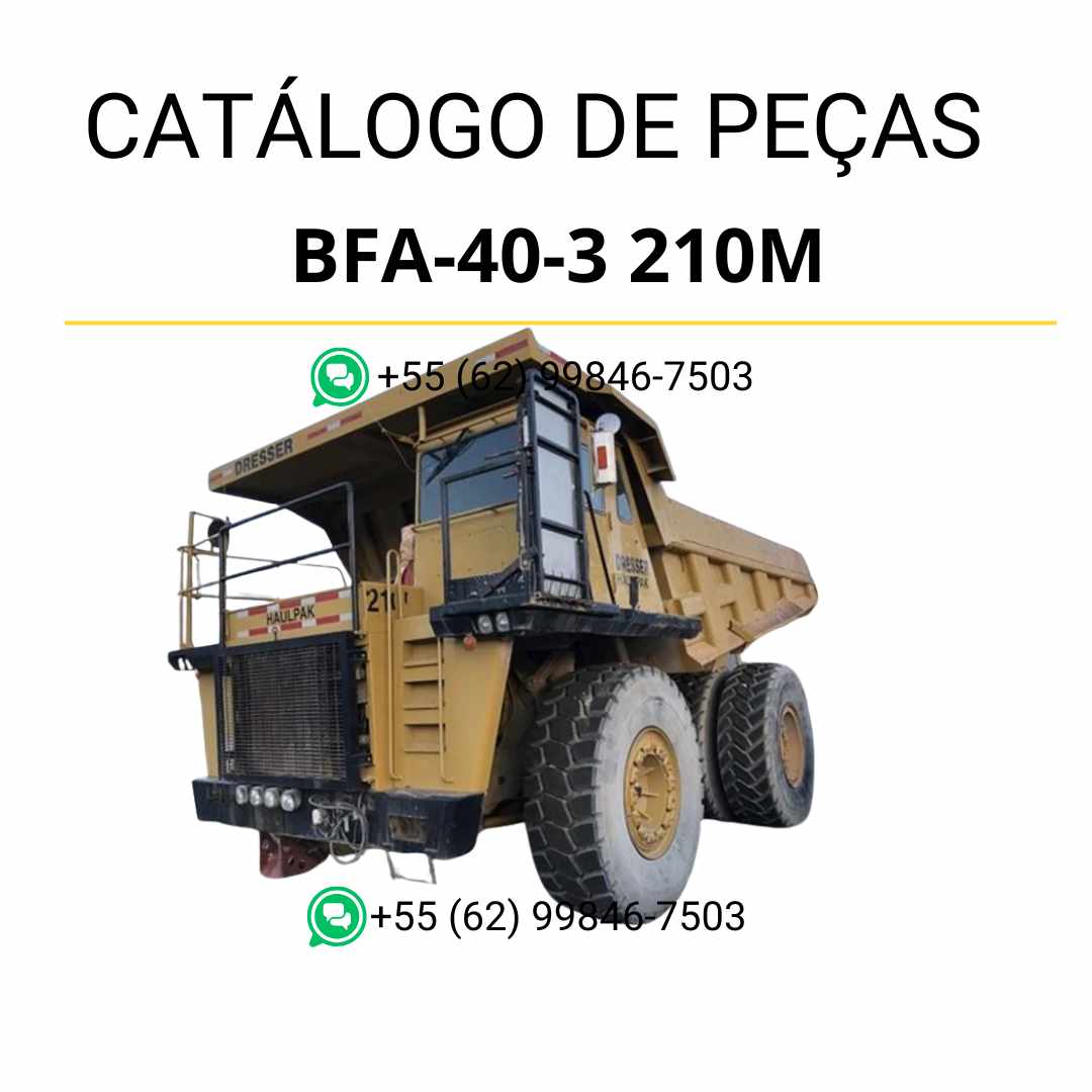 Catálogo de peças Komatsu BFA-40-3 210M em PDF com ilustrações técnicas e referência detalhada de conjuntos do caminhão basculante