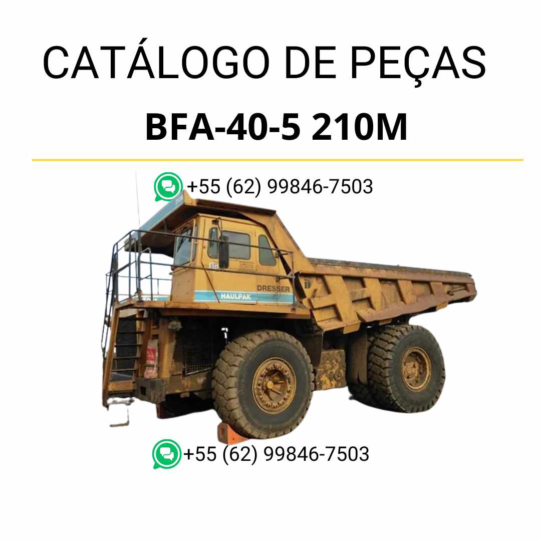 Catálogo de peças Komatsu BFA-40-5 210M em PDF com diagramas técnicos e relação de componentes para caminhões basculantes