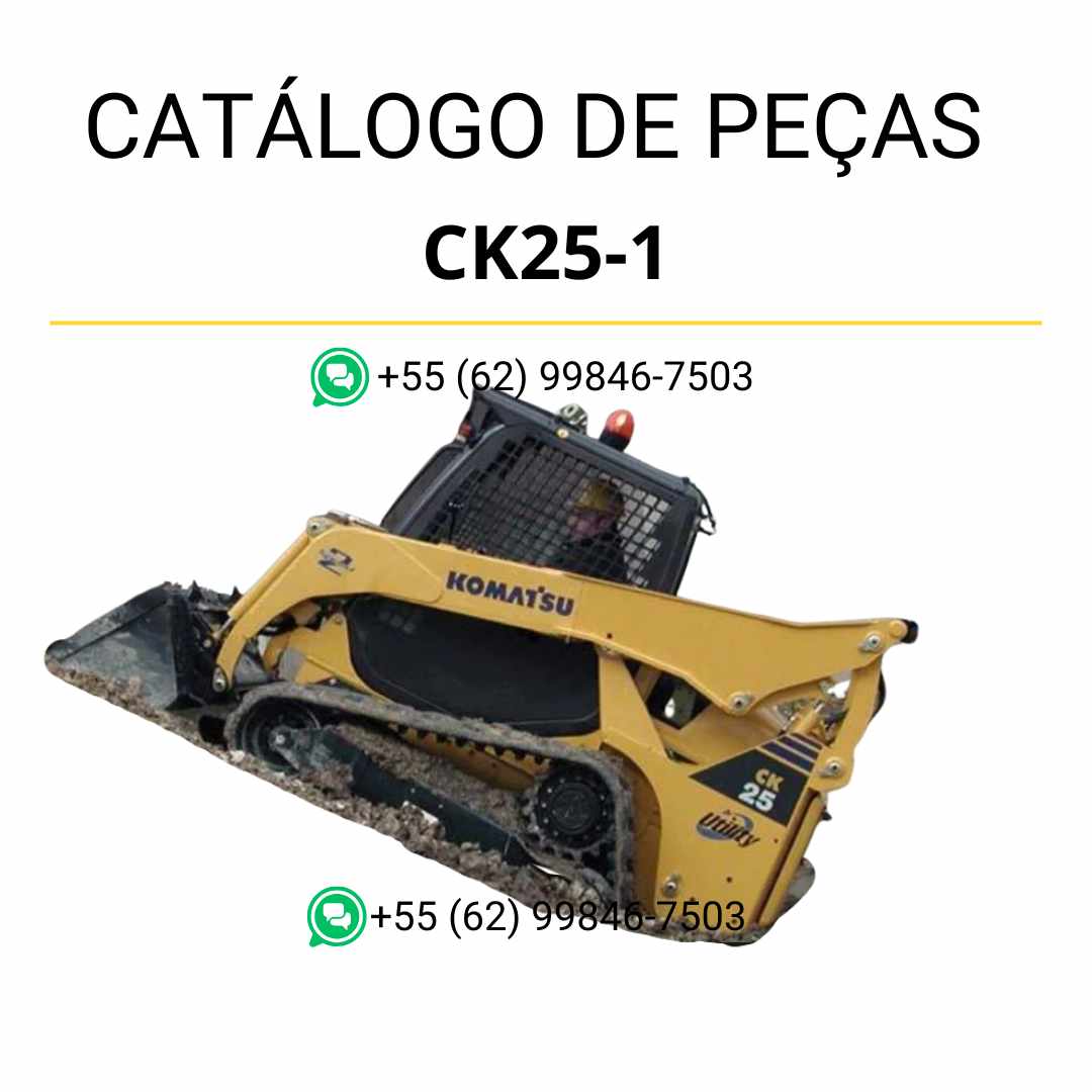 Catálogo de peças Komatsu CK25-1 em PDF para minicarregadeiras, incluindo ilustrações técnicas e lista completa de componentes originais