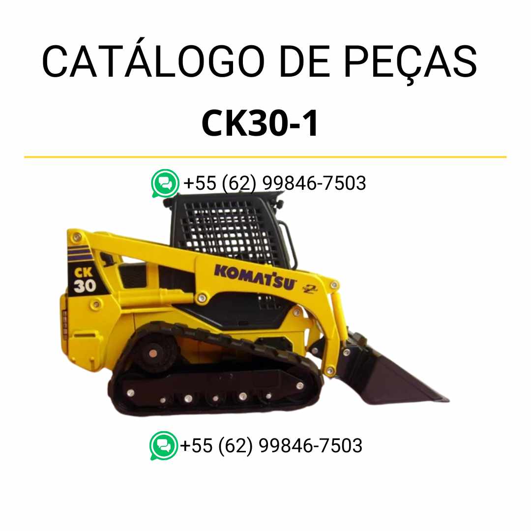 Catálogo de peças Komatsu CK30-1 em PDF para minicarregadeiras, com ilustrações técnicas e lista completa de componentes originais