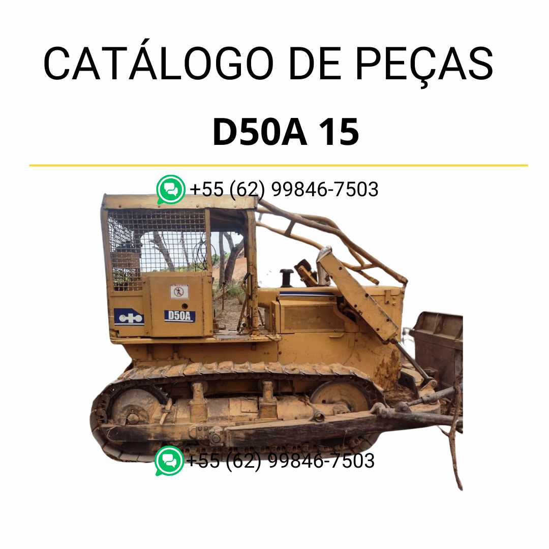 Catálogo de peças PDF Komatsu D50A-15 trator de esteira com diagramas detalhados e identificação completa dos componentes