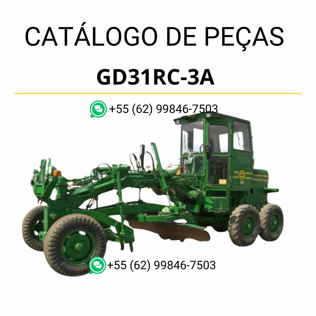 Catálogo de peças Komatsu GD31RC-3A em PDF, com ilustrações técnicas e identificação precisa dos componentes da motoniveladora.