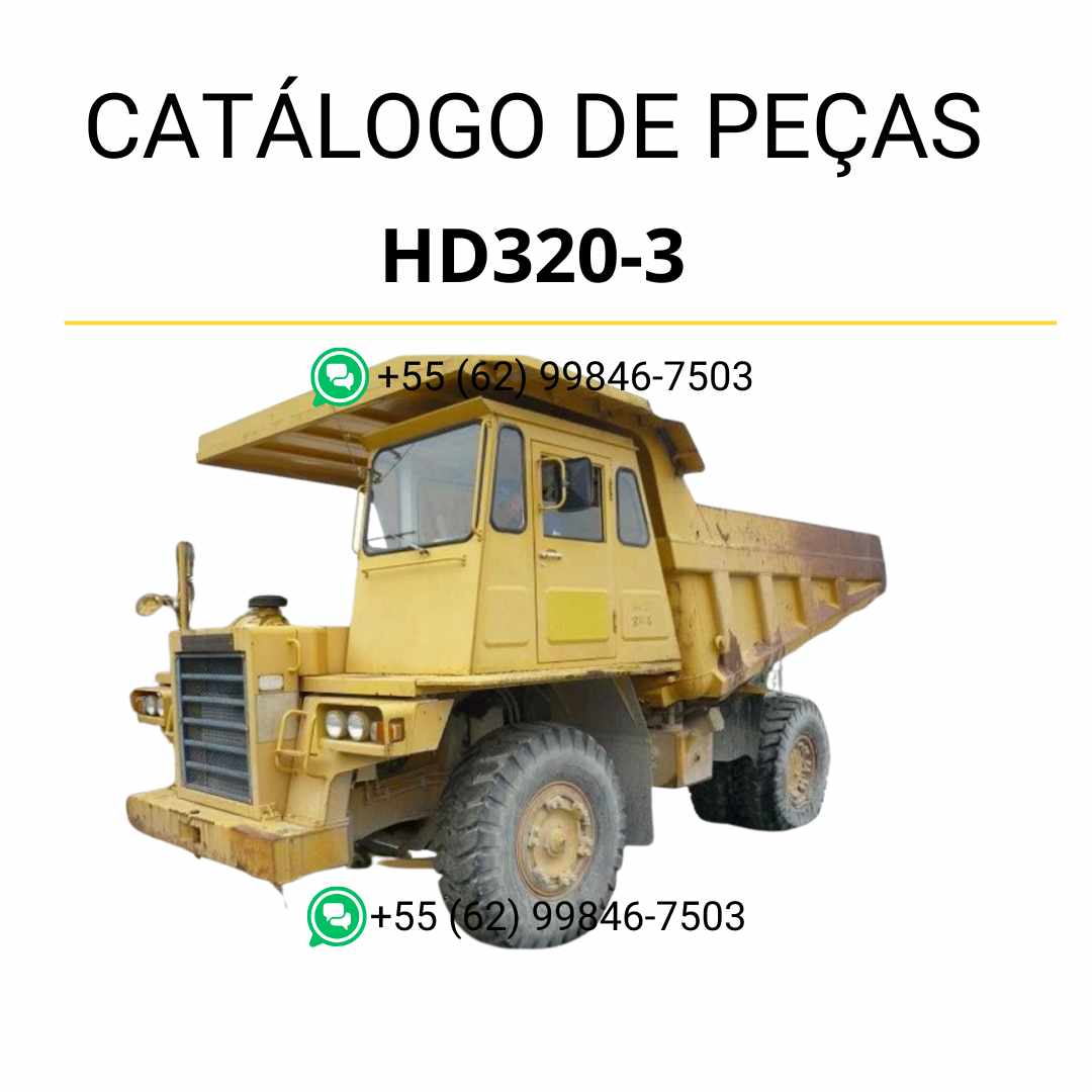 Catálogo de peças Komatsu HD320-3 em PDF com diagramas detalhados e lista completa de componentes originais do caminhão basculante