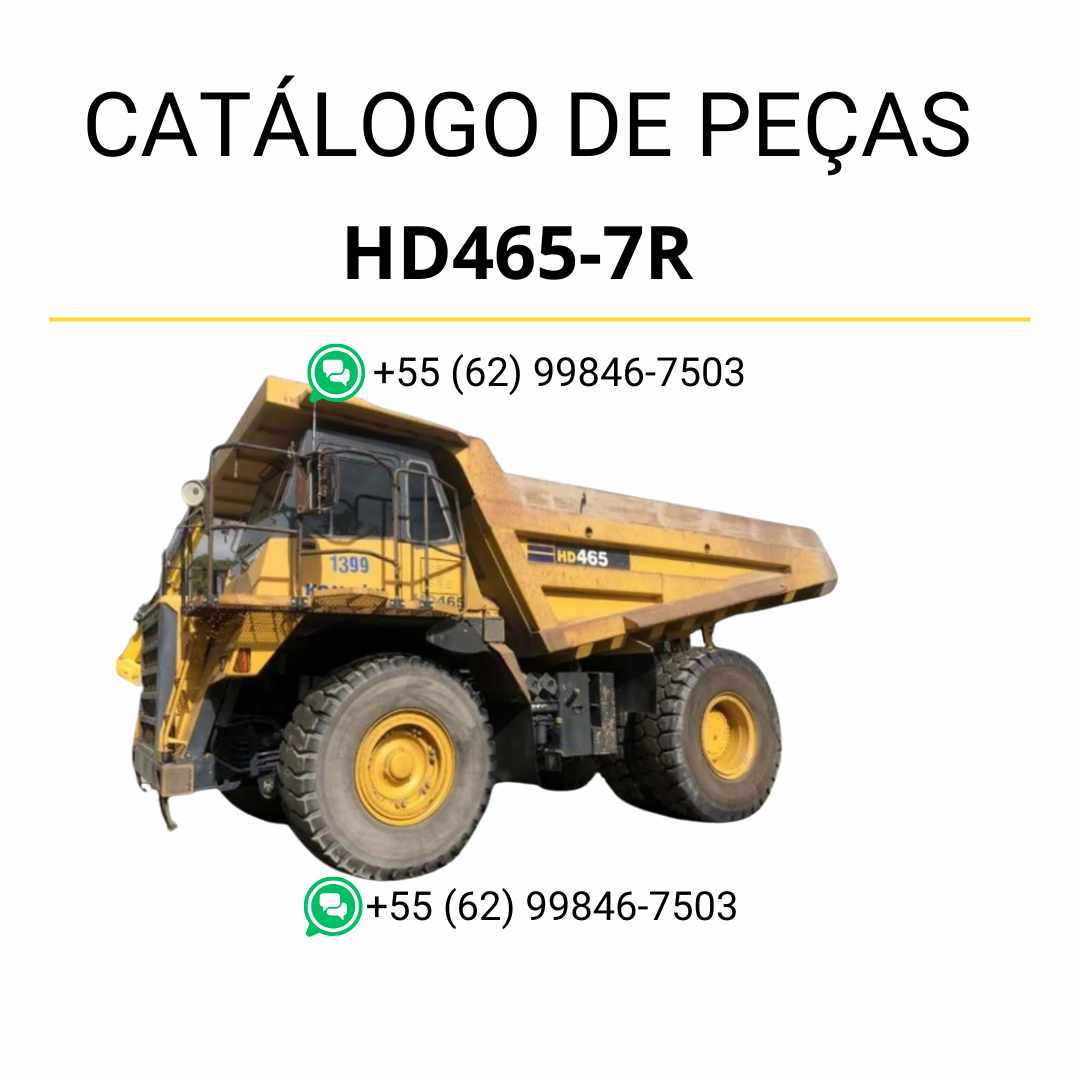 Catálogo de peças Komatsu HD465-7R em PDF com ilustrações técnicas detalhadas e lista completa de componentes originais do caminhão basculante