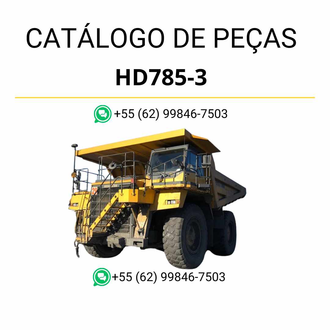 Catálogo de peças Komatsu HD785-3 em PDF com diagramas detalhados e lista completa de componentes originais do caminhão basculante