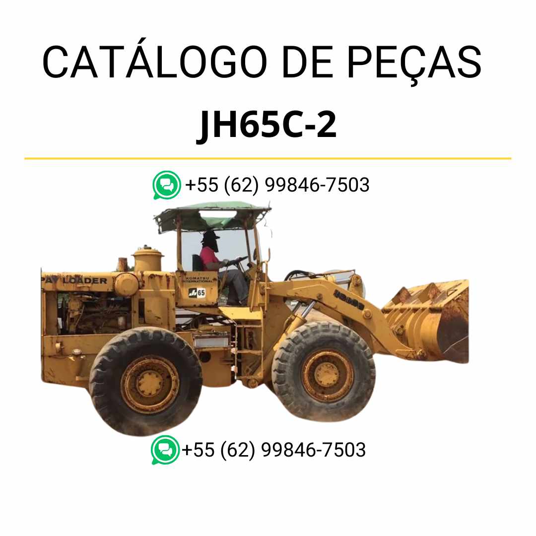 Catálogo de peças Komatsu JH65C-2 em PDF, com esquemas ilustrados e identificação técnica dos componentes da carregadeira de rodas