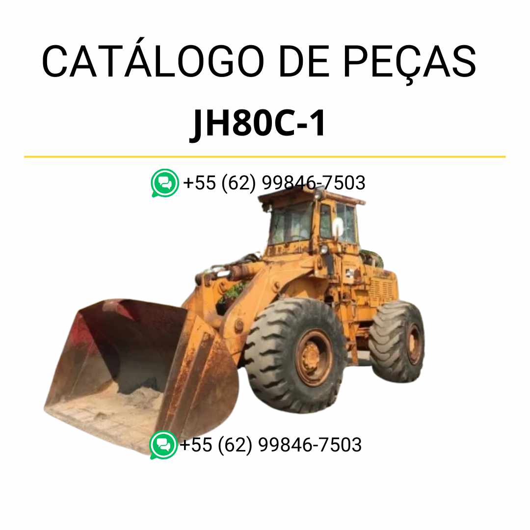 Catálogo de peças Komatsu JH80C-1 em PDF, com ilustrações técnicas e listagem detalhada dos componentes da carregadeira de rodas