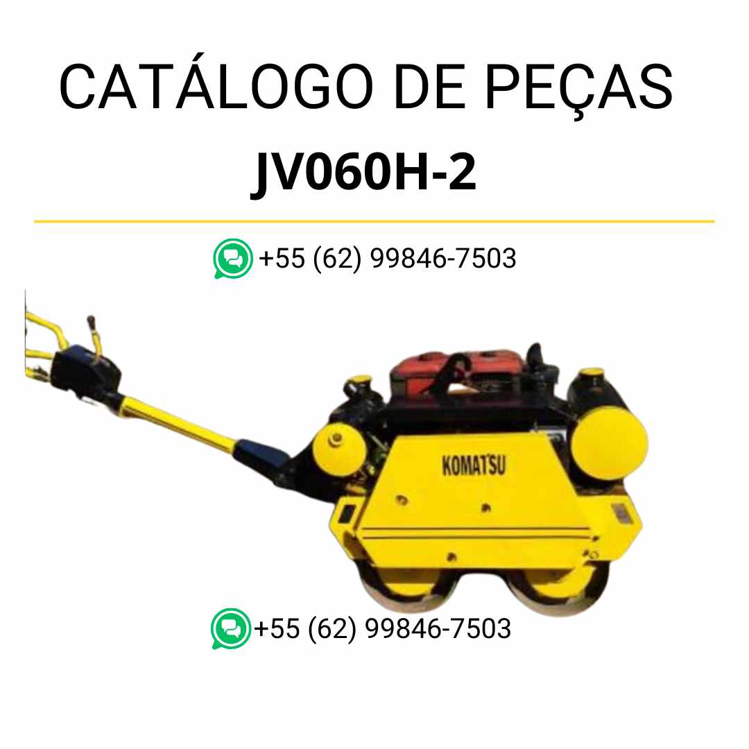Catálogo de peças Komatsu JV060H-2 em PDF para rolos compactadores, com diagramas técnicos, vistas explodidas e lista detalhada de componentes originais
