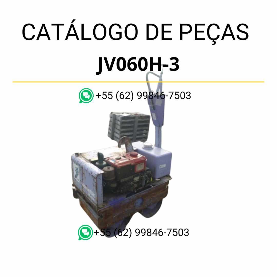 Catálogo de peças Komatsu JV060H-3 em PDF para rolos compactadores, com diagramas técnicos precisos e identificação completa de componentes originais