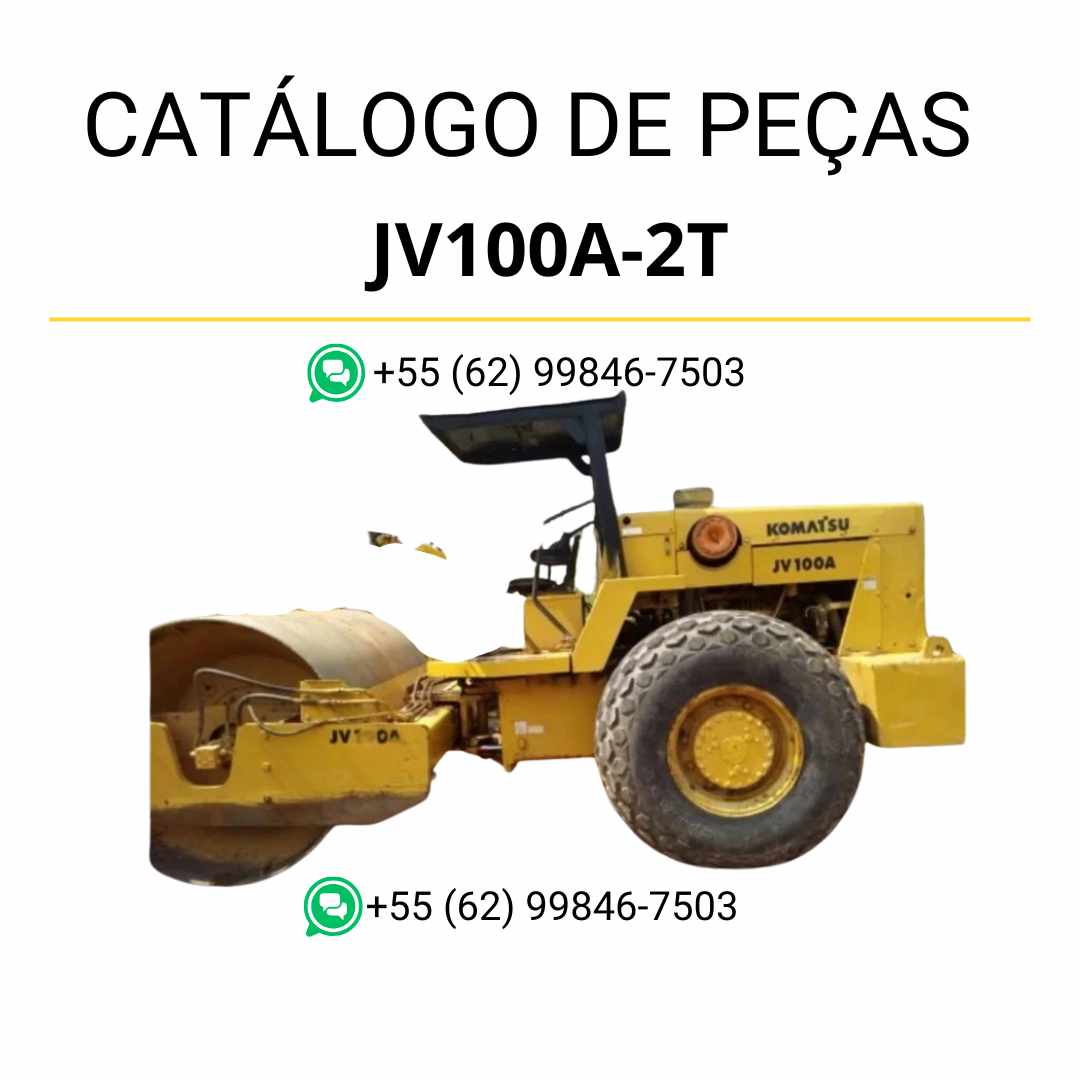 Catálogo de peças Komatsu JV100A-2T em PDF para rolos compactadores, com ilustrações técnicas e lista detalhada de componentes originais