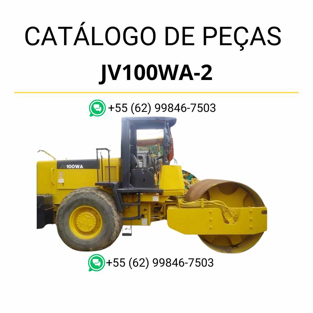 Catálogo de peças Komatsu JV100WA-2 em PDF para rolos compactadores, com ilustrações técnicas e lista detalhada de componentes originais