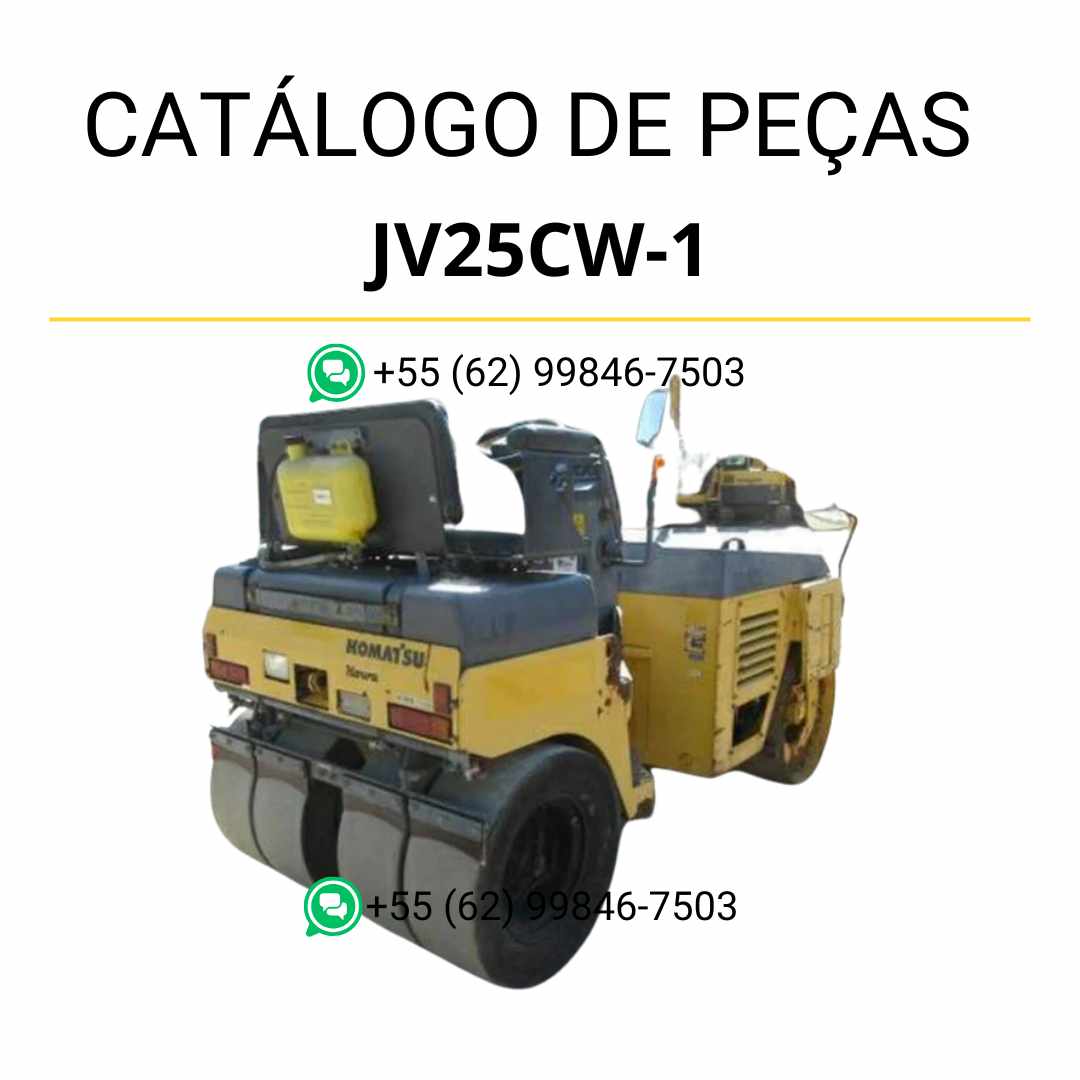 Catálogo de peças Komatsu JV25CW-1 em PDF para rolos compactadores, com diagramas detalhados e lista completa de componentes originais