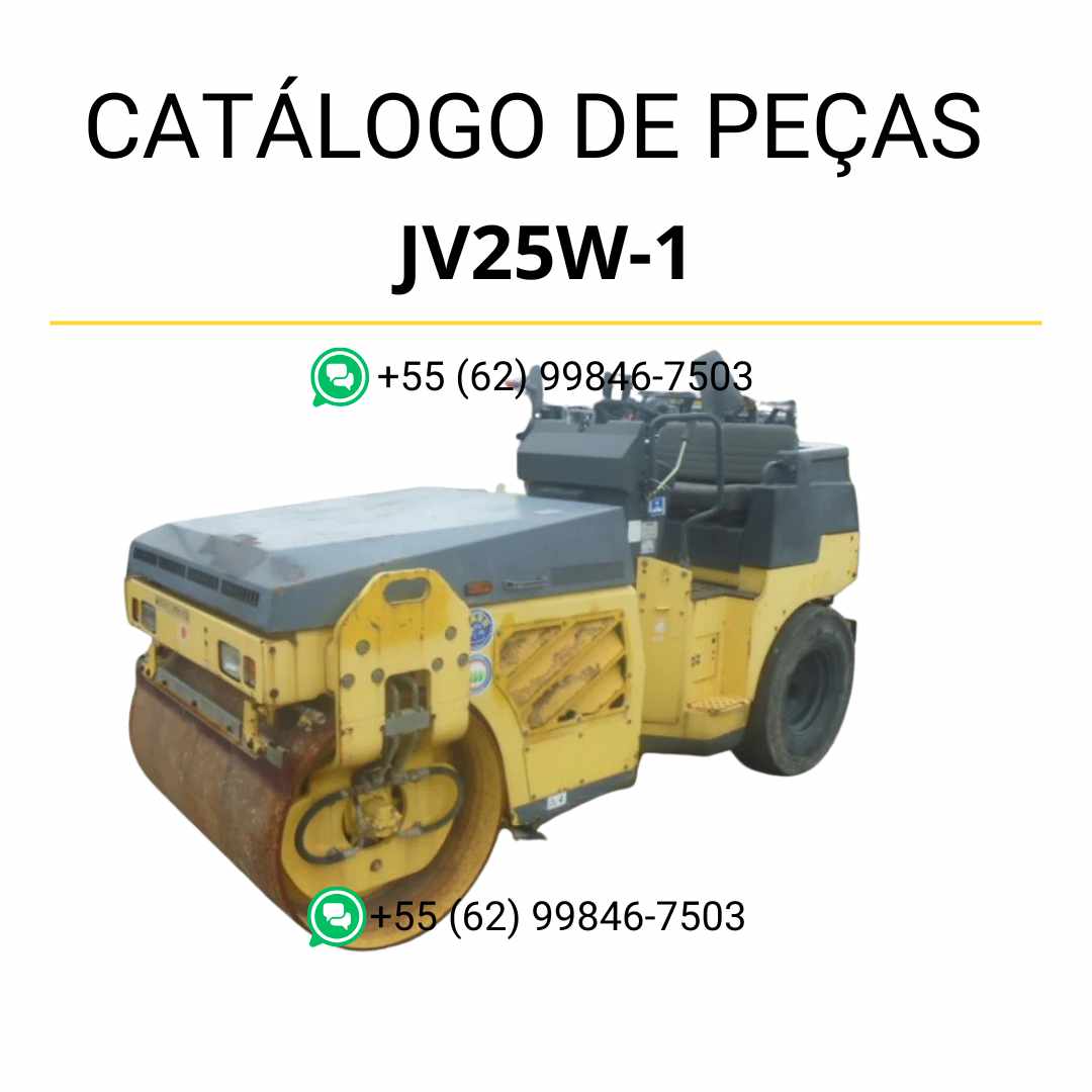 Catálogo de peças Komatsu JV25W-1 em PDF para rolos compactadores, contendo vistas explodidas e lista detalhada de componentes originais