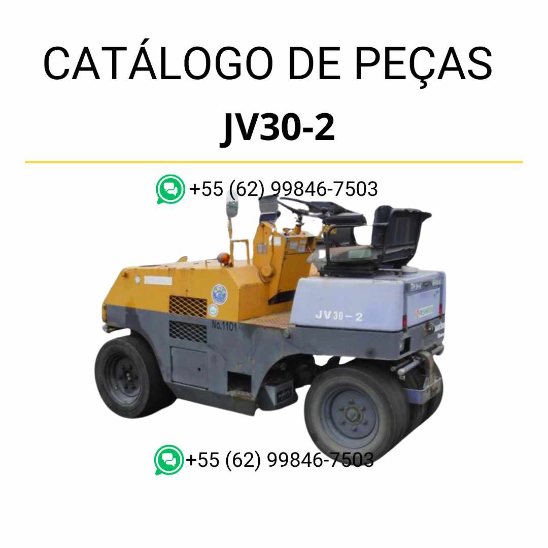 Catálogo de peças Komatsu JV30-2 em PDF para rolos compactadores, com ilustrações técnicas detalhadas e identificação precisa de componentes originais