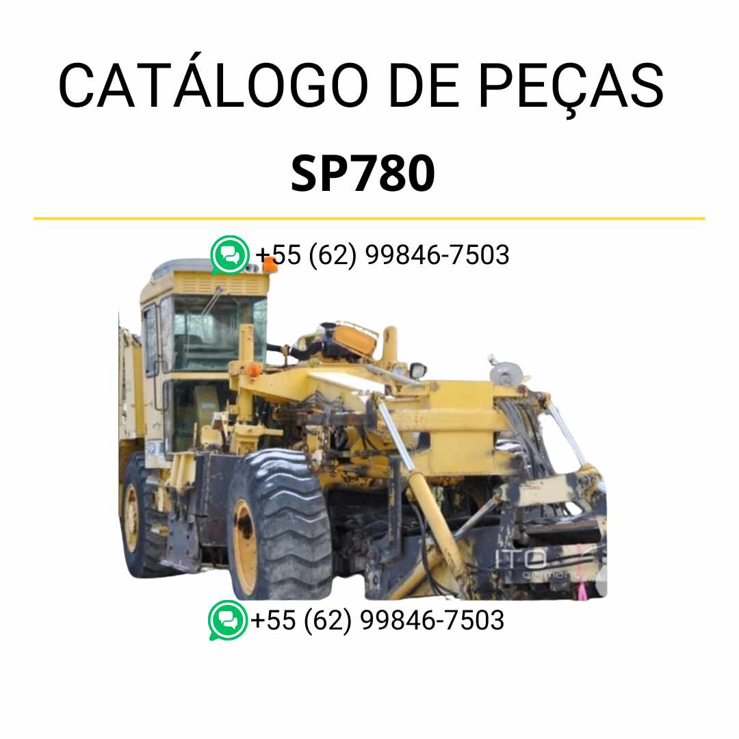 Catálogo de peças Komatsu SP780 em PDF para cortadoras de asfalto, com diagramas técnicos e identificação completa dos componentes originais