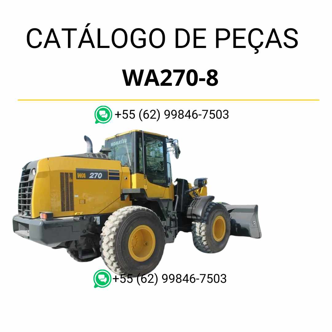 Catálogo de peças Komatsu WA270-8 em PDF com diagramas técnicos atualizados e identificação precisa dos componentes da carregadeira de rodas