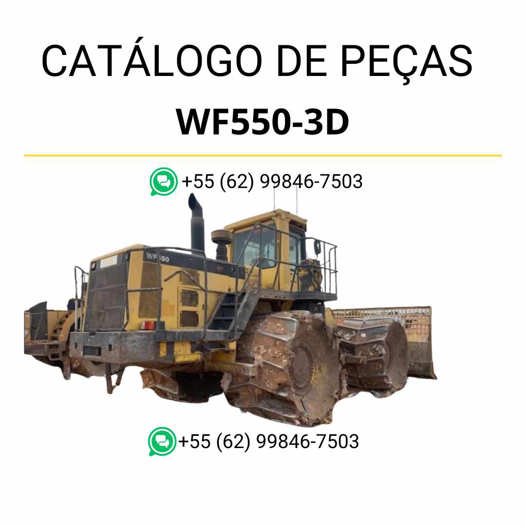 Catálogo de peças Komatsu WF550-3D em PDF, com esquemas detalhados e relação de componentes para compactador e carregador