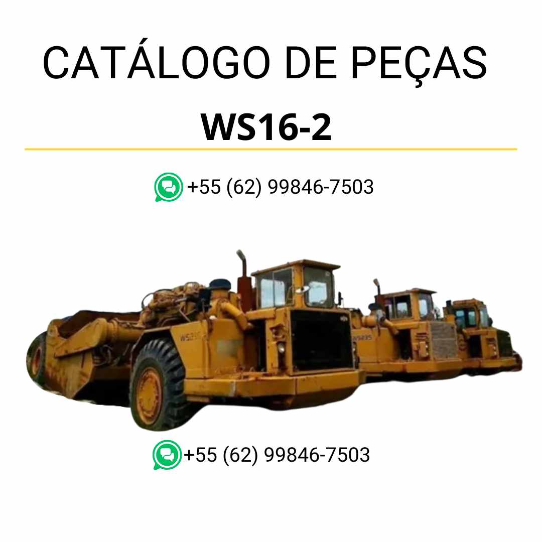 Catálogo de peças Komatsu WS16-2 em PDF para motor scrapers, com ilustrações técnicas detalhadas e relação completa de componentes originais