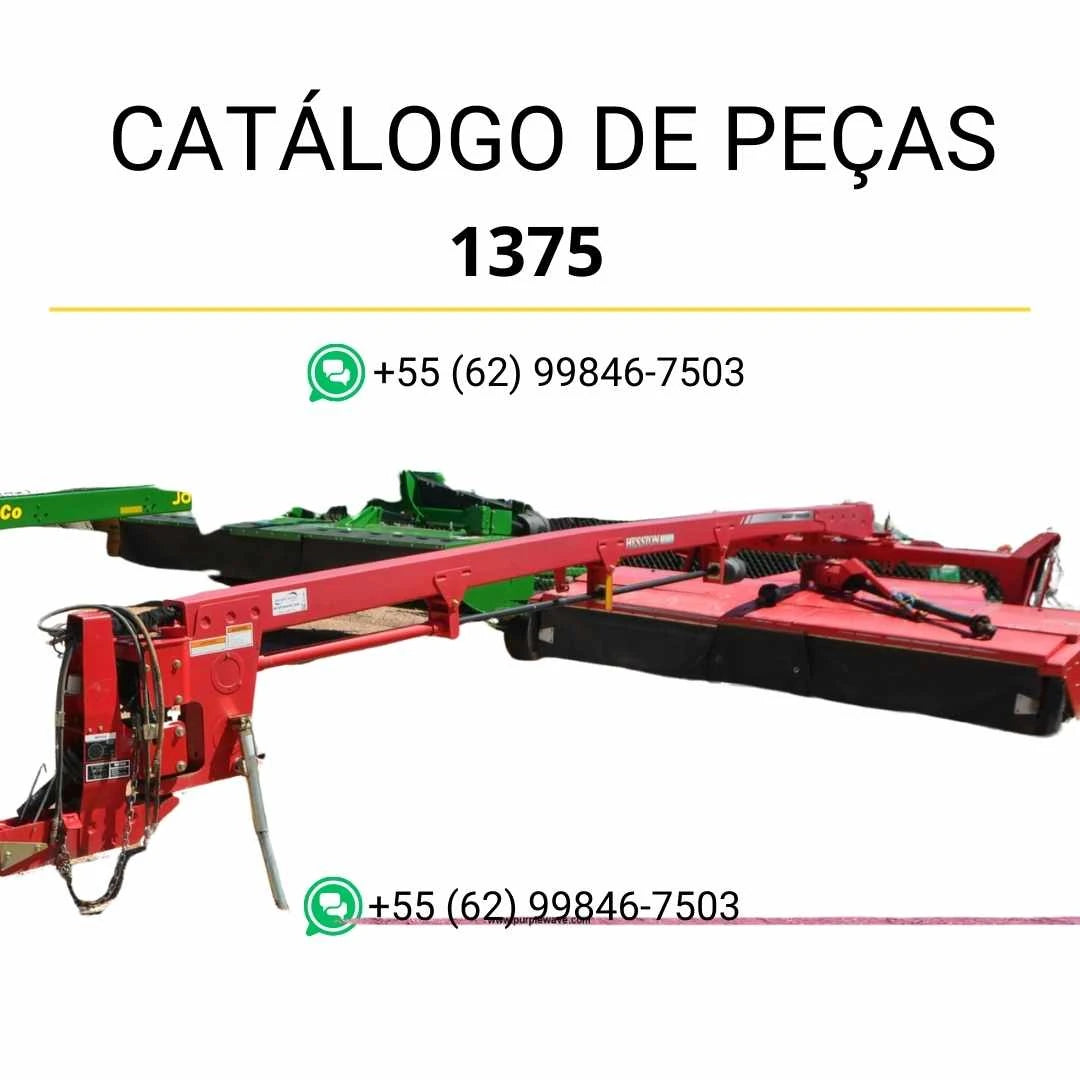 Catálogo de peças Massey Ferguson 1375 cortadora em PDF, com diagramas ilustrados e descrição detalhada dos componentes para manutenção e reposição.