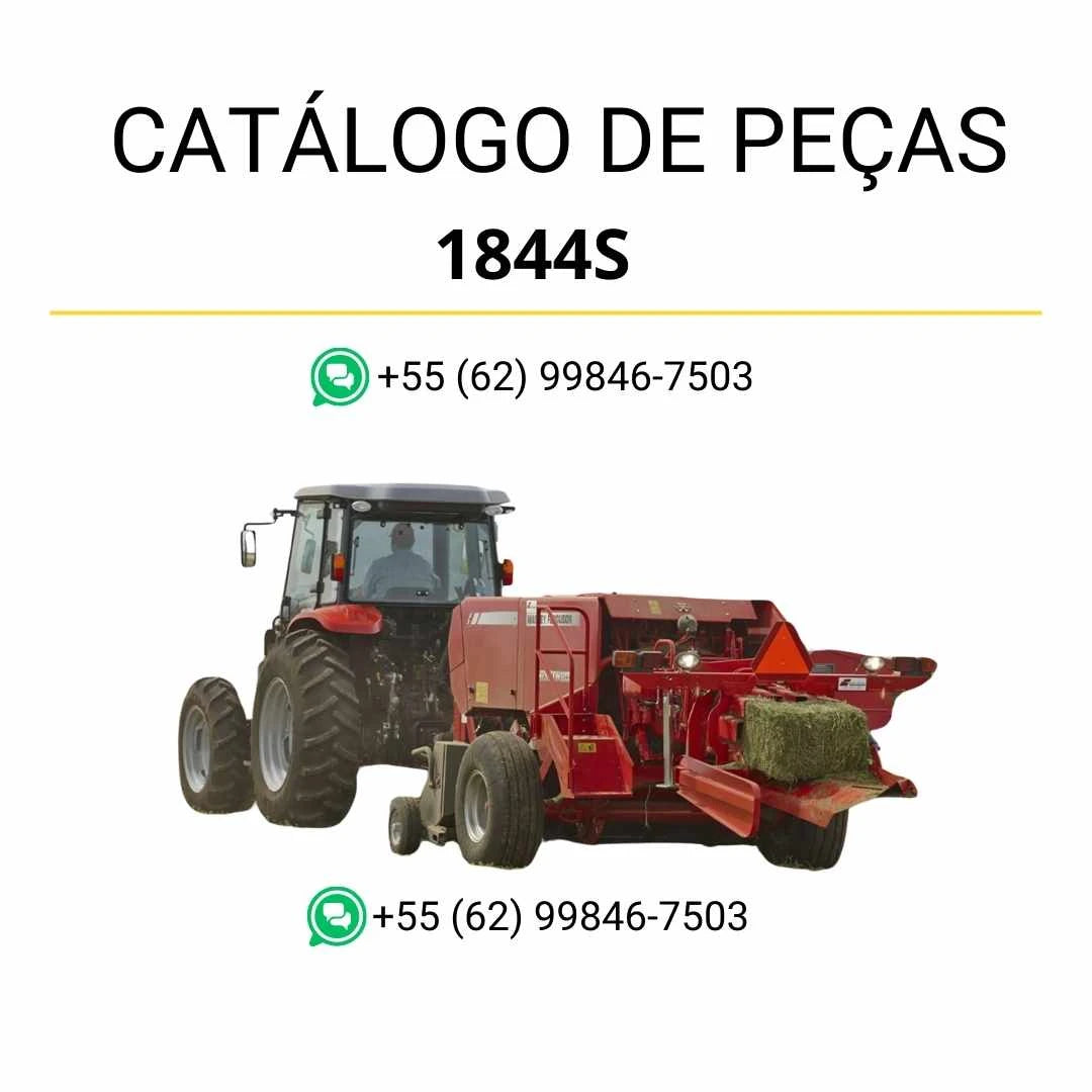 Catálogo de peças Massey Ferguson 1844N e 1844S enfardadeira em PDF, com diagramas completos e identificação técnica detalhada dos componentes